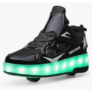 Ylllu Kids LED Roller Skate Shoes with Single Wheel Light up Roller Shoes Gift for Girls Boys Children Size 30