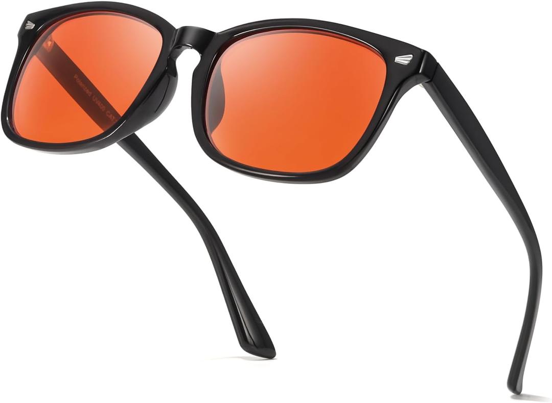 TJUTR 99.9% Blue Light Blocking Sleep Glasses, Professional 2.0 AR Coatings Amber Lens for Computer Reduce Eyestrain