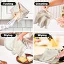 PY HOME & SPORTS Dish Towels Set, 100% Cotton Boho Kitchen Towels 4 Pieces, Super Absorbent Kitchen Hand Dish Cloths for Drying and Cleaning 13 x 29 Inches Beige