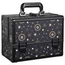 Joligrace 11.8 inch Makeup Train Case Cosmetic Organizer Box Lockable with 3 Trays and a Brush Holder Pattern Collection - Star Chart (Galaxy)