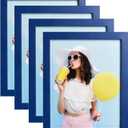 wyooxoo 8x10 Picture Frames Set of 4 Dark Blue Made of Solid Wood Photo Frames Colorful Frame with HD Plexiglass, Wall or Tabletop Display