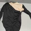 SweatyRocks Women's Bodysuit Mock Neck Casual Ruched Long Sleeve Jumpsuit no size