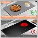 Stove Top Mat for Electric Stove, Heat Resistant Silicone Stove Cover Mat, 28 x 20 Inch Stove Guard Stove Top Protector for Cooktop, Dish Drying Mat for Kitchen, Glass Oven Induction Guard Mat (Gray)