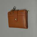 Small Wallets Woman RFID Blocking Leather Credit Card Holder - with ID Window - Card Wallets for Women - with Zipper Coin Purse - Keychain Wallet