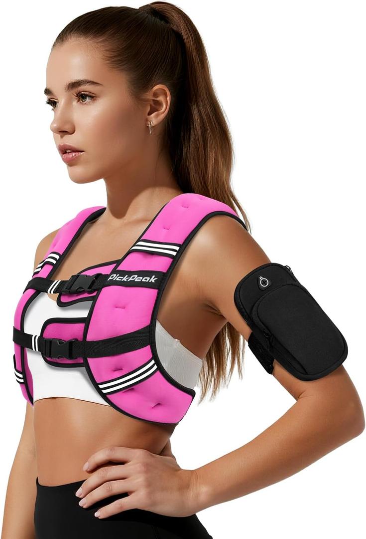 Weighted Vest for Woman Man 25lb Weighted Vest for Walking, Strength Training Weight Vest with Adjustable Buckle Detachable Phone Pouch for Running Workout