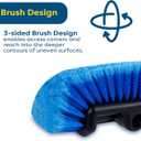 SCRUBIT 12" Car Wash Brush with Soft Bristles for Car Truck Boat Deck & House Cleaning, Exterior Washing Brush Connects with Pole & Hose Storage Bag Included (Blue)