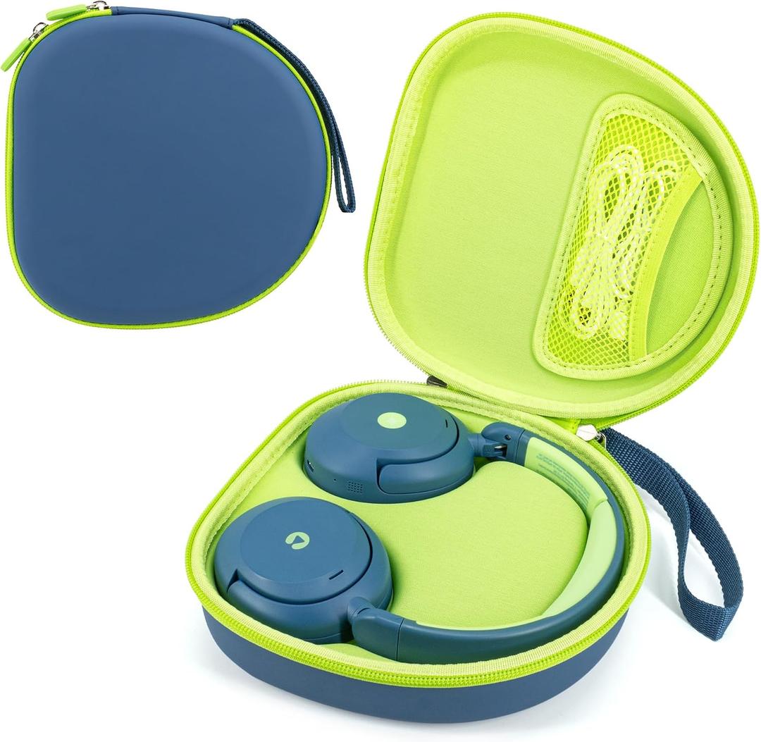 Portable Headphone Case for ICLEVER BTH 20, Travel Carrying Pink Hard EVA Over Ear Headphone Case with Mesh Pocket Storage Cable