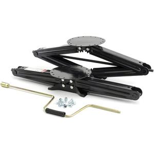 Lippert Components Manual 30" RV Scissor Jack Kit for 5th Wheels, Travel Trailers, Set of Two, 5,000 lb. Load Capacity, Anti Rust Coating, Universal Bolt-On Installation, Bow-Tie Base, Crank Handle - 285344