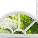 Pushglossy 1 Pcs 22" x 10" Entry Door Frame Half Round Top Exterior Door Only Replacement for 1" Glass (Glass Not Included) 5 Lite Exterior Front Doors Window Frame Insert Replacement (White)