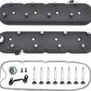 Cast Aluminum Engines Valve Cover with Coil Mounts Compatible with GM LS LS1 LS2 LS3 LS6 5.3 6.0 - Black