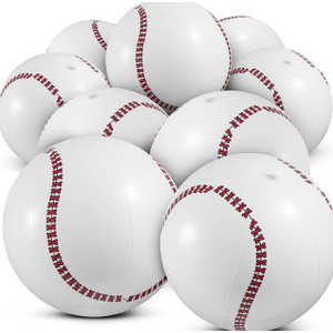 Bedwina Inflatable Baseball Balls (Pack of 12) 16-inch, Beach Balls Bulk for Beach Toys & Baseball Birthday Party Decorations & Party Favors for Kids, Goodie Bags Stuffers