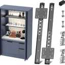 Cabinet Pocket Door Slide System Kit 24",2PCS Inset Sliding Hardware for Hidden Cabinet Doors, 45lbs Capacity, Space Saving Pocket Door Hardware for Kitchen, Pantry, Closet