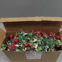 12 Pieces 9" Mini Christmas Wreaths for Kitchen Cabinet Small Christmas Candle Rings Eucalyptus Wreath Pillar Candle Rings Table Centerpieces Hanging Garlands for Front Door Window Decor (Red Berry)