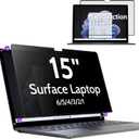 Privacy Screen for 15 Inch Surface Laptop 6/5/4/3/2/1, MagicSuction Removable Anti Spy Black Protector, Glare Blue Light Filter for Microsoft Laptop Computer Monitor
