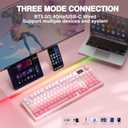 AULA S98 Pro Wireless Mechanical Keyboard with Screen & Knob,2.4GHz/USB-C/BT5.0 Hot Swappable Pink Creamy Keyboard,Pre-lubed Linear Switches,Side Printed PBT Keycaps,RGB Backlit Gaming Keyboards