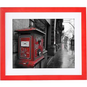 BOJIN 10x12 Picture Frames Red, Solid Wood Display Pictures 8x10 with Mat or 10x12 Without Mat, Table Top Home Decoration or Wall Hanging Photo Frame