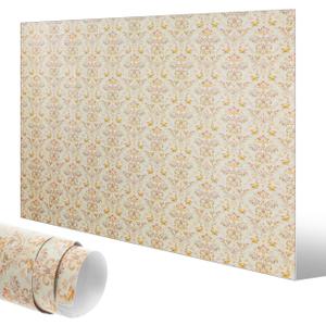Dollhouse Wallpaper Peel and Stick 1:12 Scale, Victorian Jacquard Texture Miniature Wall Paper, Self Adhesive Doll House Wall Decor Sheet for Living Room Bedroom Renovation, 18.9" x 14.2"