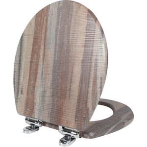 Angol Shiold Round Toilet Seat Molded Wood Toilet Seat with Quietly Close and Quick Release Hinges, Easy to Install also Easy to Clean (Round, Board) (Round-16.5)