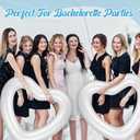 Junkin 47. 3 x 39. 4 Inch White Heart Pool Float Bachelorette Inflatable Swim Float Bride Pool Water Ring Loungers Tube Swimming for Engagement, Wedding, Summer Beach Party(2 Pcs)