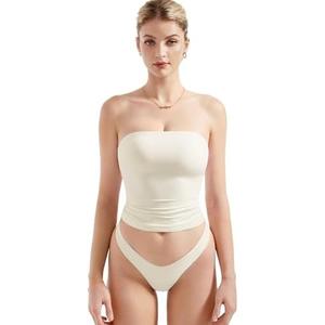 SUUKSESS Women Sexy Tube Top Summer Y2K Going Out Double Lined Basic Tank Top Small