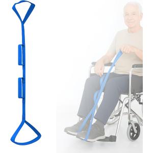 47" Leg Lifter-Multi-Loop Leg Lifting Assistance Strap for Leg Injury, Hip Surgery Recovery, Elderly,Non-Slip Wide Webbing with Aluminum Stay Getting Legs in and Out of Bed or Car (Blue)