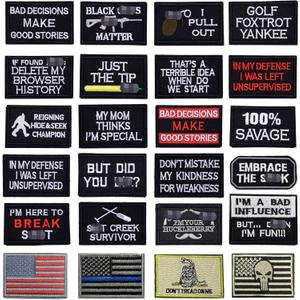 Tactical Morale Embroidered Patch,24pcs Military Funny Slogan Hook and Loop Patches for Cap,Bag,Backpack,Hat,Helmet,Gear,Uniform,Motorcycle Biker Vest