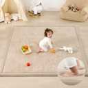 Amazon.com : PaPaMat 1.3" Thick Baby Play Mat for Floor Playpen, 71x79 Large Foam Tummy Time Mat, Padded Support Soft Plush Nursery Rug for Infant Kids Toddler Crawling Kick Activity (Beige) : Baby