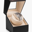 Automatic Single Watch Winder for Automatic Watches,Rotating Watch Case with Japanese Quiet Motor，AC Adapter or Battery Powered