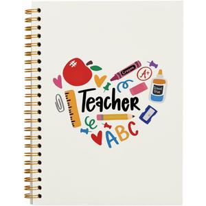 2 x QUICQOD Teacher Gifts Notebook Journal for School,Love Appreciation Gift for Teacher,Back to School Gifts,Thank You Gift,Hardcover Spiral Notebook 5.5x8.3