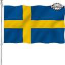 3x5 Swedish Flag Double Sided Sweden flags Outdoor National Flags Heavy Duty 3 Ply Polyester Material with 2 Metal Grommets 4 Rows of Stitching