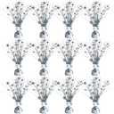 Egolot 12 Pack Metallic Sliver Foil Spray Centerpieces Stars Brust Table Centerpieces for Wedding Birthday Anniversary Holiday Party Decor, Metallic Star Balloon Wights for Party, Decor for Party