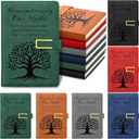 6 Pcs Family Reunion Favors Christian Journals Bulk Remember Our Roots Man of God Gifts A5 Faux Leather Hardcover Notebook with Phone Card Bag for Church Members Group Pastor