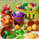 NIPLOOOW Play Food Set for Kids, Toddler Learning Toys, Cutting Food Toy Color Sorting Set, Pretend Food Play Kitchen Accessories for Kids, Birthday Gifts for 3-8 Years old Boys Girls Educational Toys