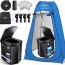 16.5'' Camping Toilet with Pop-Up Privacy Tent Set, XL Portable Toilet for Camping, Outdoor Showers Changing Rooms, Portable Bathroom Travel Potty for Camping, Hiking, Roadtrip,RV Travel