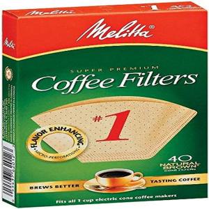3 x Melitta 620122#1 40 Count Natural Brown Cone Coffee Filters, Brown
