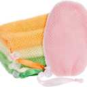 Juvale Mesh Bar Soap Pouch - Exfoliating Mesh Soap Bag - Flexible Drawstring Holder - Portable Travel Case - 3 Count, 3.5 x 6 in, Pink/Orange/White/Green