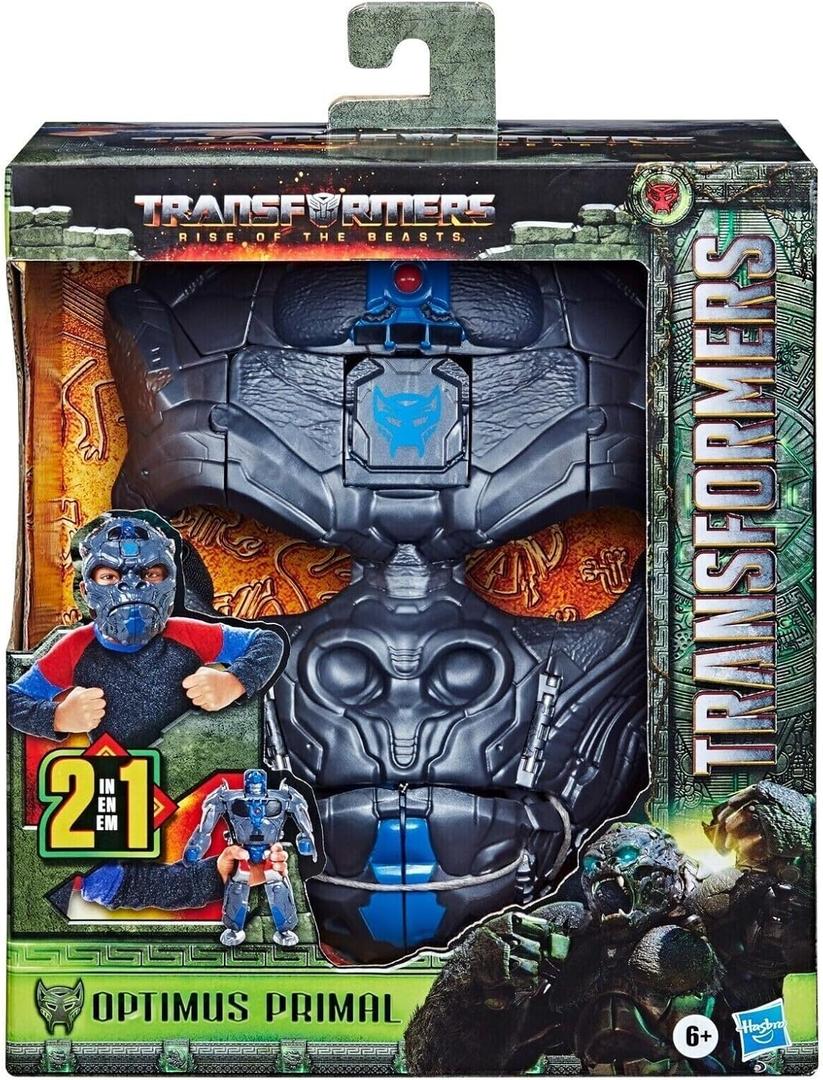 Transformers Rise of the Beasts Movie Optimus Primal, 2-in-1 Converting Roleplay Mask Action Figure Toy, 6+ Years, 9-inch