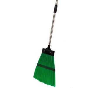 Courtyard Broom-Heavy Duty Broom Long Handle Outdoor Commercial Angle Broom for Courtyard Ourdoor Travel Camping (Black+ green)