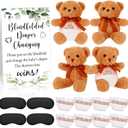17 Pcs Bear Blindfolded Diaper Changing Baby Shower Games Include 12 Inch Bear Blindfold Diapers Introduction Sign for Adults Gender Reveal Games Party Prizes Gifts (Greenery)