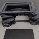 REPTI ZOO Large Bearded Dragon Basking Platform, 12.5x7x5 inch Gecko Hide Cave with Heat Storage Slate Stone, Reptile Basking Rock Climing Hideout for Leopard Crested Gecko Lizard Turtle