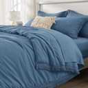 Andency Full Size Comforter Set Sea Blue -7 Pieces Boho Tassel Bed in a Bag Soft Lightweight Bedding Sets, Fringe All Season Bed Set with Comforter, Sheets, Pillowcases & Shams
