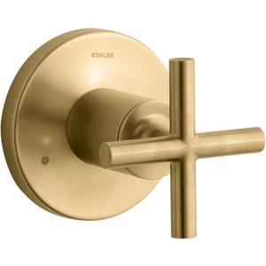 KOHLER Purist Valve Trim With Cross Handle For Transfer Valve, Requires Valve (Vibrant Brushed Moderne Brass)