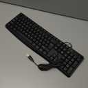 Logitech K120 Wired Keyboard for Windows, USB Plug-and-Play, Full-Size, Spill-Resistant, Curved Space Bar, Compatible with PC, Laptop - Black