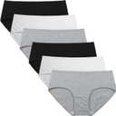 INNERSY Womens Underwear Cotton Hipster Panties Regular & Plus Size 6-Pack (Large, Black-white-grey)