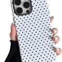 ZTOFERA Magnetic Case for iPhone 16 Pro Max, Polka Dot Phone Case Cute for Girl Women, Compatible with Magsafe, Hard PC+Soft TPU Protective Phone Cover for iPhone 16 Pro Max-White