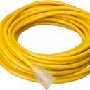 Southwire Extra Heavy Duty Extension Cord, 100Ft, 10 Gauge, 3 Conductor, Outdoor Cord, Lighted End, SJTW, Yellow, 2689SW0002