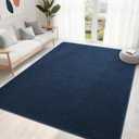 6x9 Feet Blue Area Rugs for Bedroom, Indoor Washable Memory Foam Rug for Living Room, Modern Aesthetic Minimalist Non-Slip Carpets for Kids Boys Girls Adults Dorm Home Decor