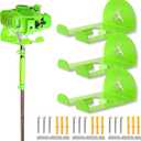 Upgraded Trimmer Rack Wall Mount - 8" Heavy Duty Weed Eater Hanger for Garage Wall Bracket, Garden Power Tool Holder Organizer Hooks for Grass Trimmer, Hedge Trimmer, Leaf Blower and Chainsaw, Green