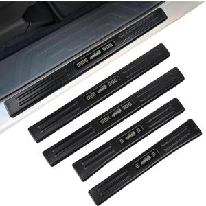 4PCS Door Sill Protector Compatible with Subaru 2019-2025 2026 Ascent Accessories Matte Black ABS Plastic Material Auto Door Entry Guards
