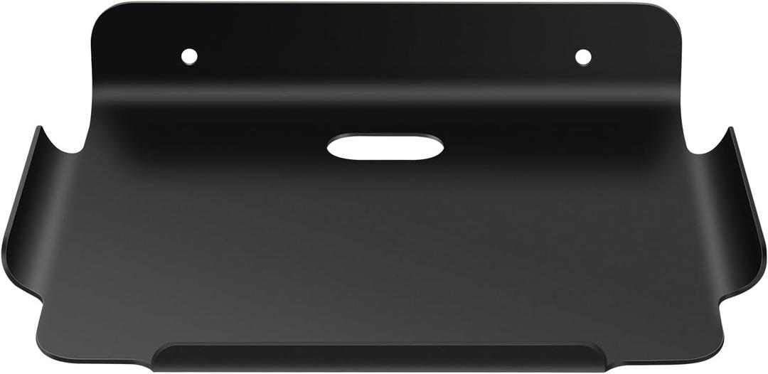 8" Floating Shelves, Metal Wall Shelf for Wall Storage, for Smart Home, Speakers, Internet Router, Security Camera, for Bedroom, Bathroom, and Living Room (Black)